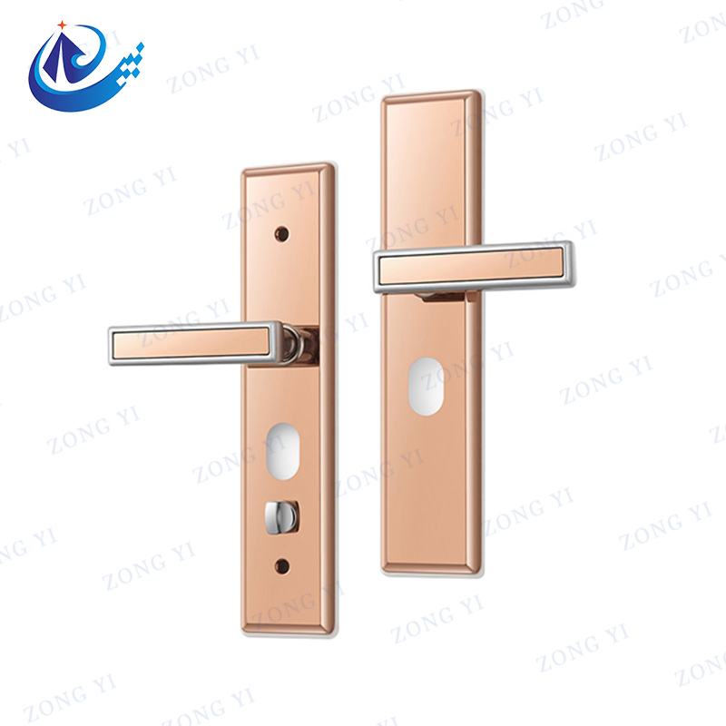 Kunci Pintu Lever Aluminium Mortise Kanthi Plate Kanggo Kamar Omah