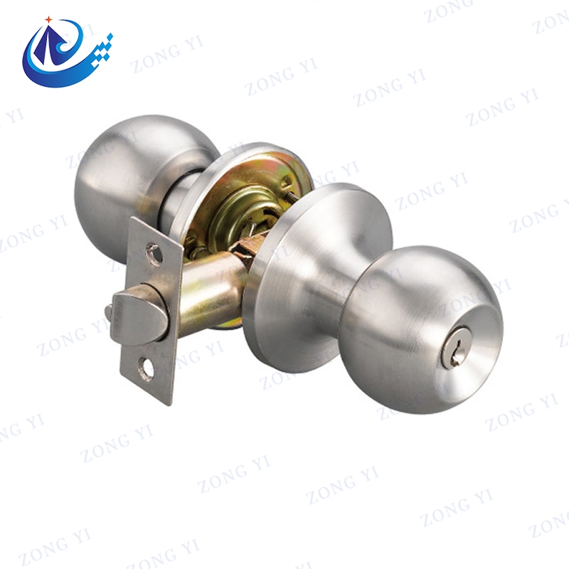 Stainless Steel Biasa Bentuk Bola Tubular Knob Door Lock